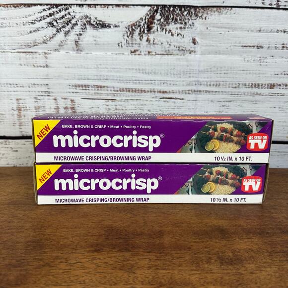 NEW NOS Microcrisp Microwave Browning Wrap Lot 0f 2- 10FT Rolls NEW OLD STOCK - Picture 1 of 8